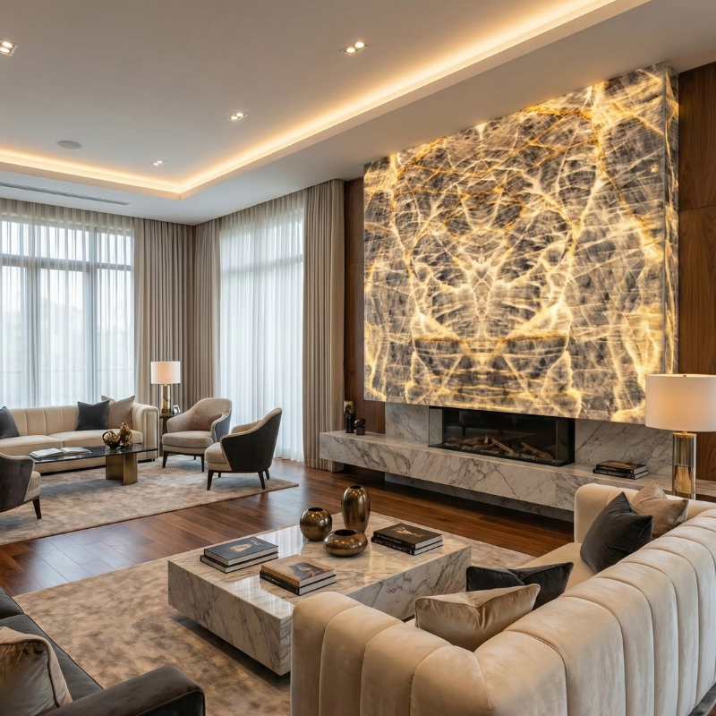 Backlit Onyx Marble Slabs